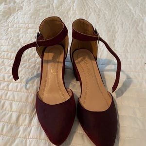 Wore one time for a high school dance . They just sit there :( maroon purple.